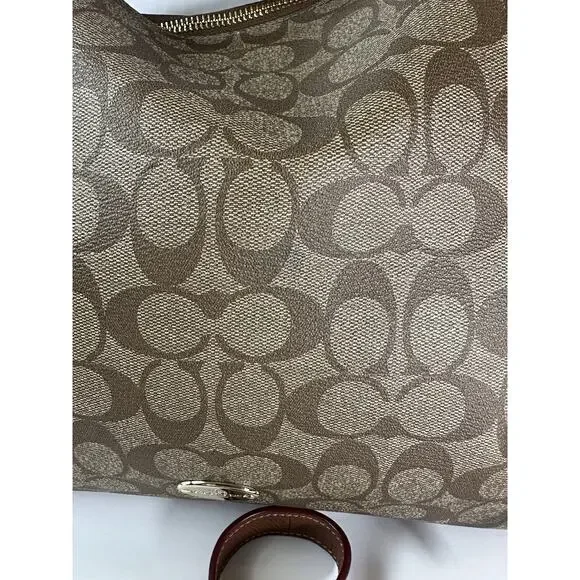 Coach Celeste Convertible Hobo Monogram Signature Coated Canvas Brn Shoulder Bag - Picture 2 of 16